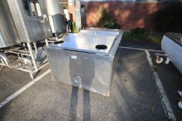 Aprox. 500 Gal. S/S Jacketed Horizontal Tank,with S/S Hinge Lids, Internal Tank Dims.: Aprox. 76"