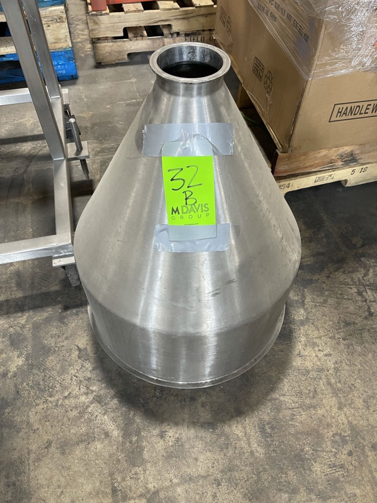 S/S FUNNEL, BELIEVED TO BE FOR A FILLER (RIGGING, LOADING, SITE MANAGEMENT FEE $25)