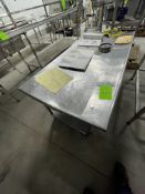 S/S TABLE WITH S/S SHELF, 60" (RIGGING, LOADING, SITE MANAGEMENT FEE $25)