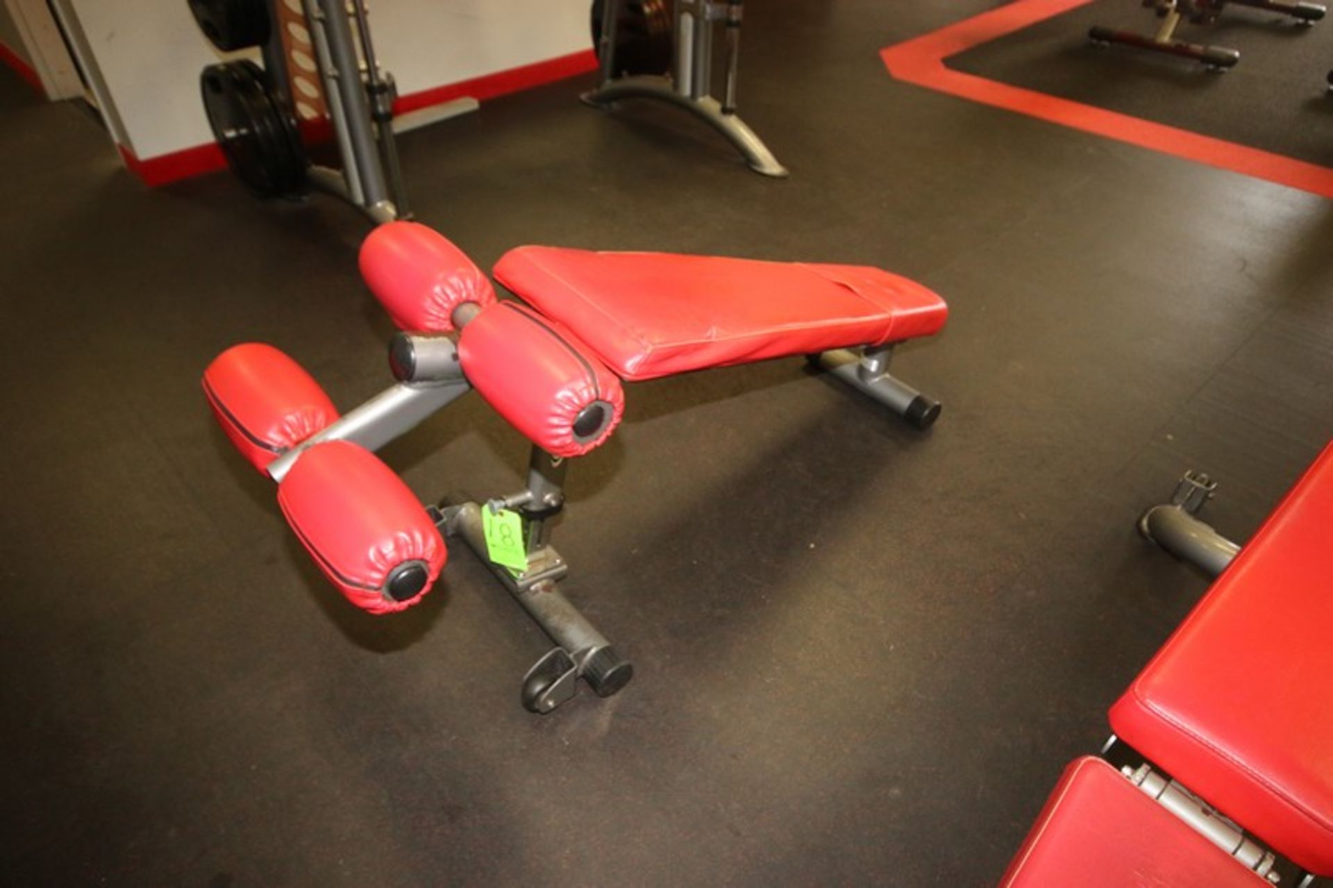 Matrix Decline Bench, with (2) Wheels on Frame, Bench Total Length: Aprox. 47" L (LOCATED @ 2800