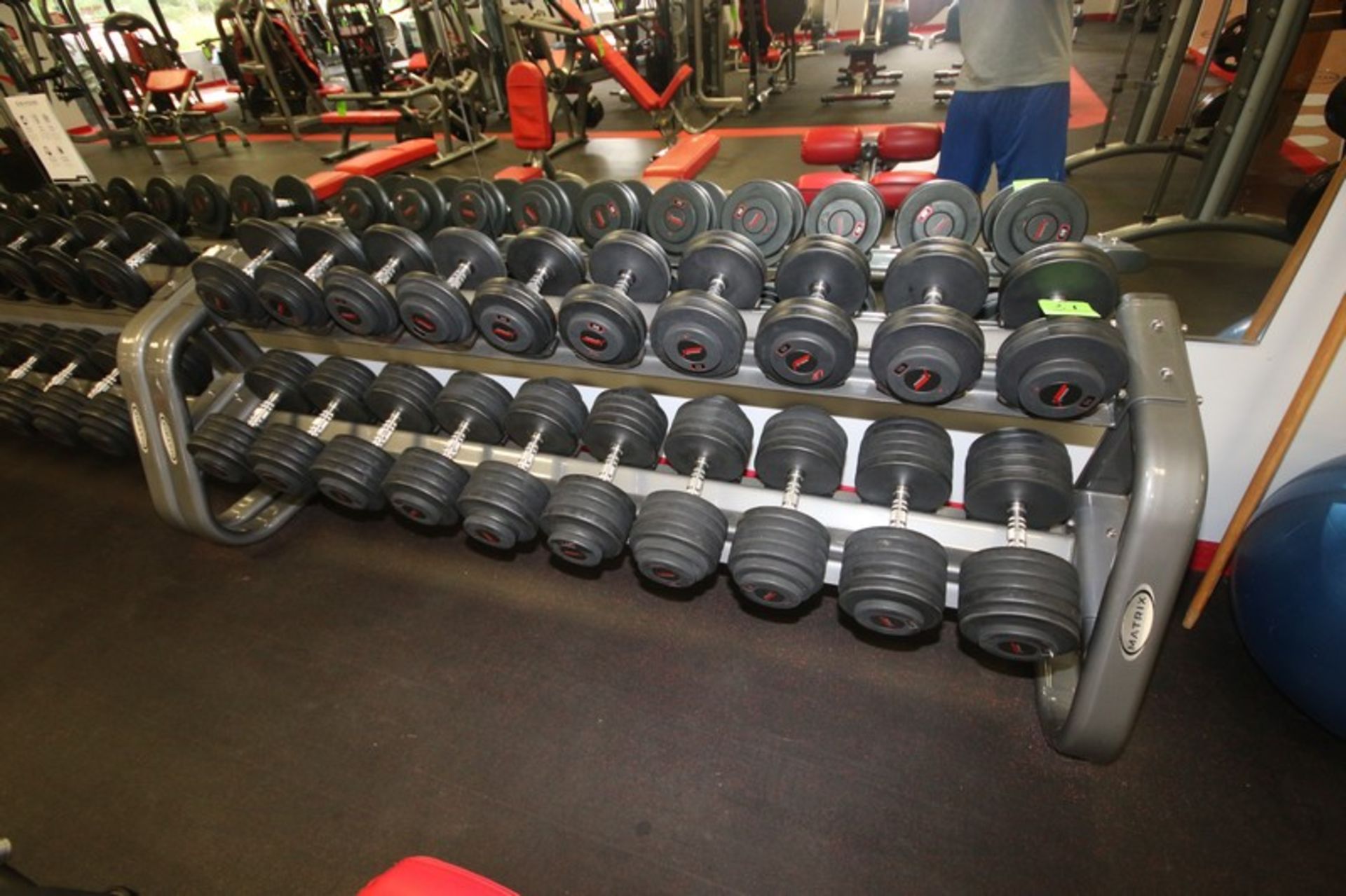 Rubber Dumbbells, Weight Range: 5-100 lbs., with (2) Matrix Dumbbell Racks, Rack Dims.: Aprox. 8' - Image 3 of 4