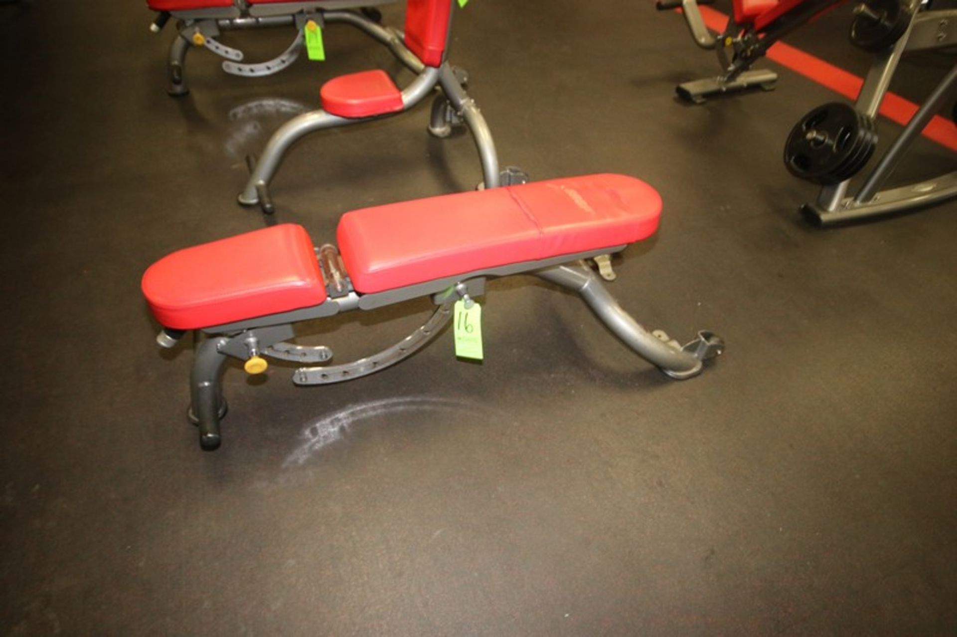 Fitness Bench, with Adjustable Back & Seat, with (2) Wheels on Frame, Bench Total Length: Aprox. 53"