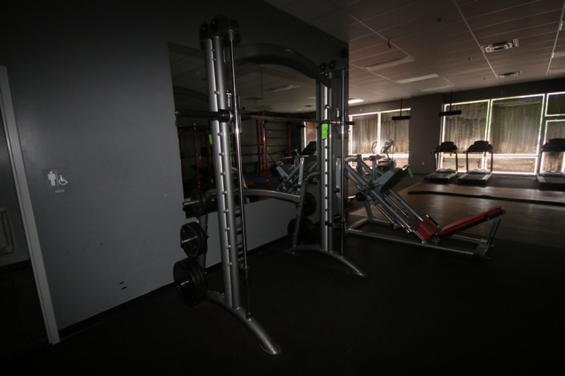 Matrix Smith Press Machine, with Some Weight Plates, Overall Dims.: Aprox. 90" L x 59" W x 96" H (