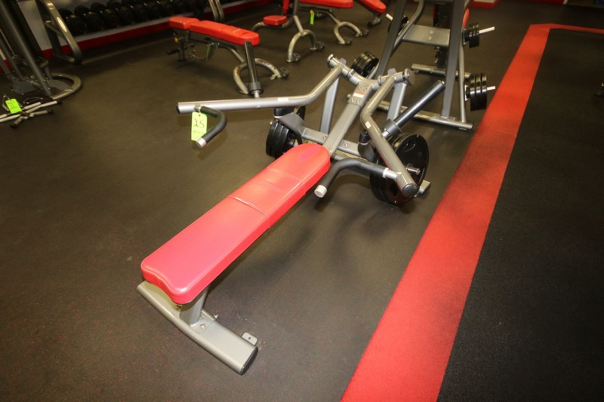 Matrix Flat Bench Press, with (6) 45 lbs. Plates, Overall Dims.: Aprox. 68" L x 48" W x 39" H (