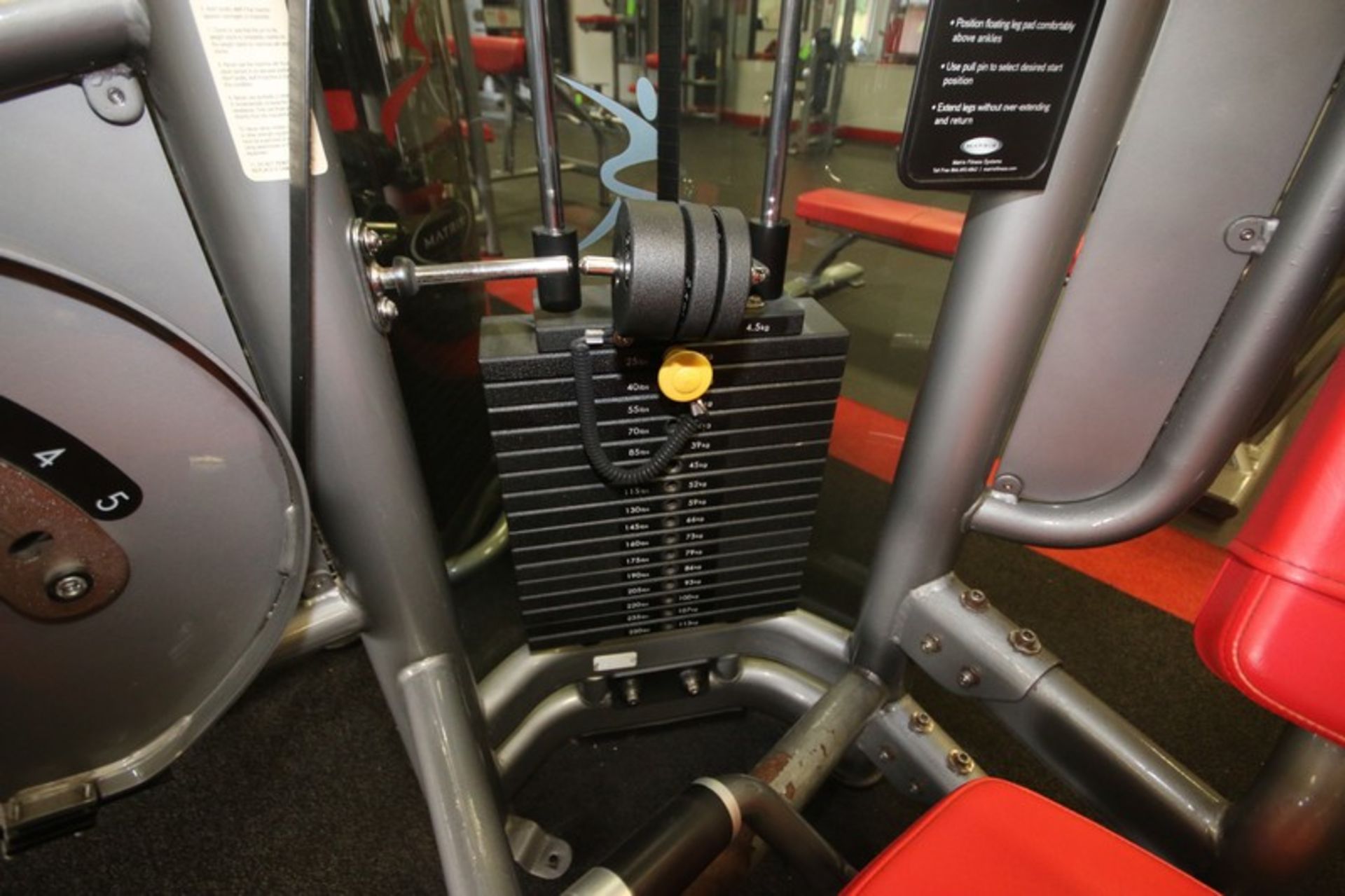 Matrix Leg Extension Cable Machine, 10-250 lbs. Weight Range on Plates, Overall Dims.: 3' L x 3-1/2' - Image 2 of 4