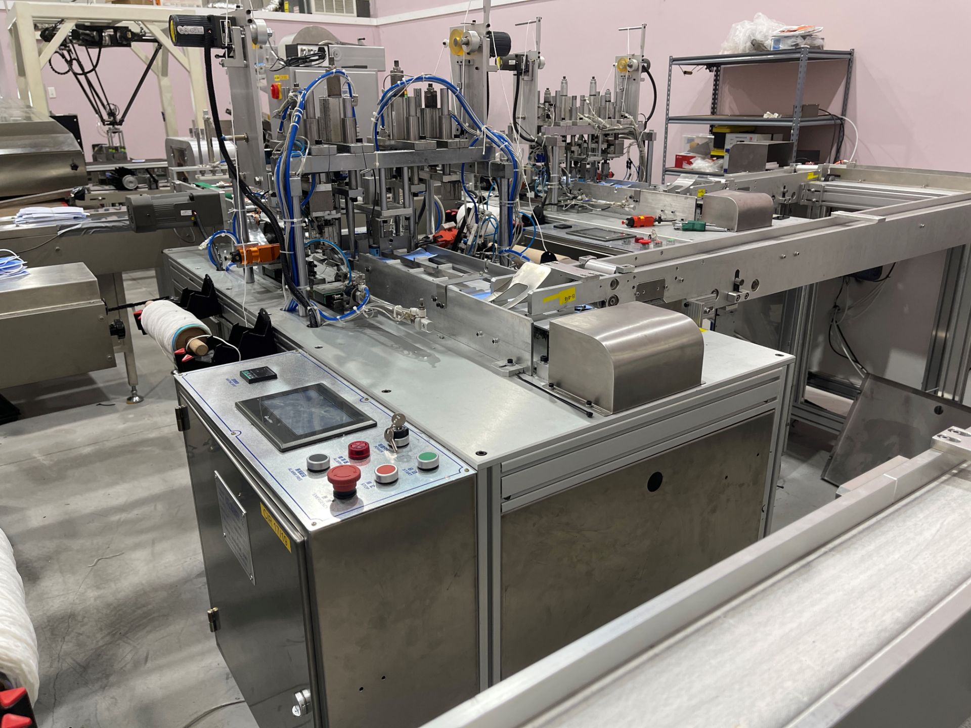 COMPLETE PACKAGE: 2020 3-Ply Disposable Medical Mask Assembly & Packaging Line Equipment, Includes: - Image 11 of 150