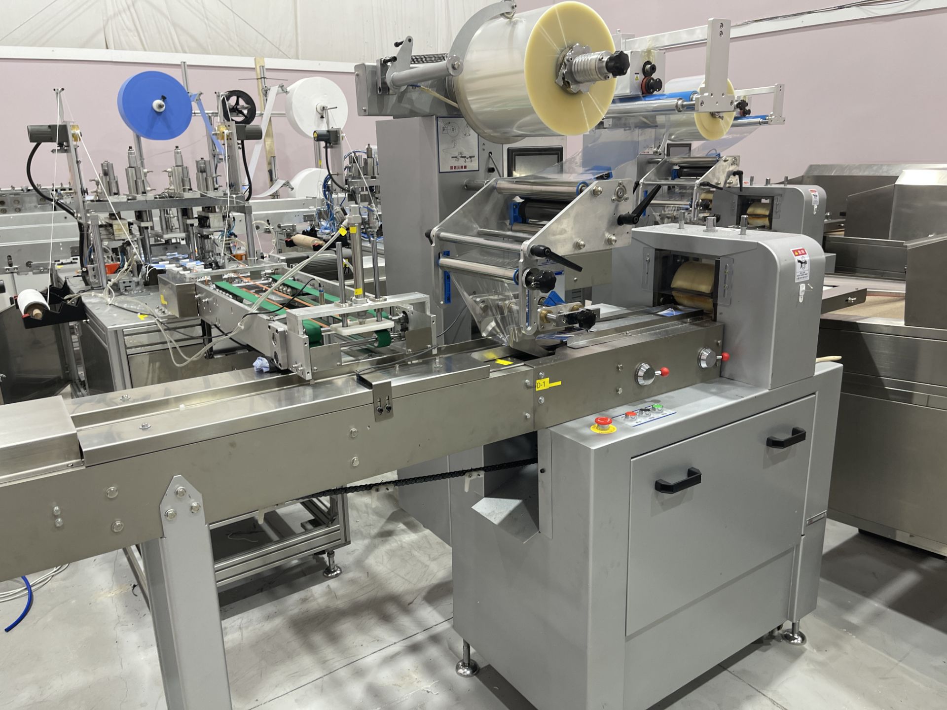 COMPLETE PACKAGE: 2020 3-Ply Disposable Medical Mask Assembly & Packaging Line Equipment, Includes: - Image 109 of 150