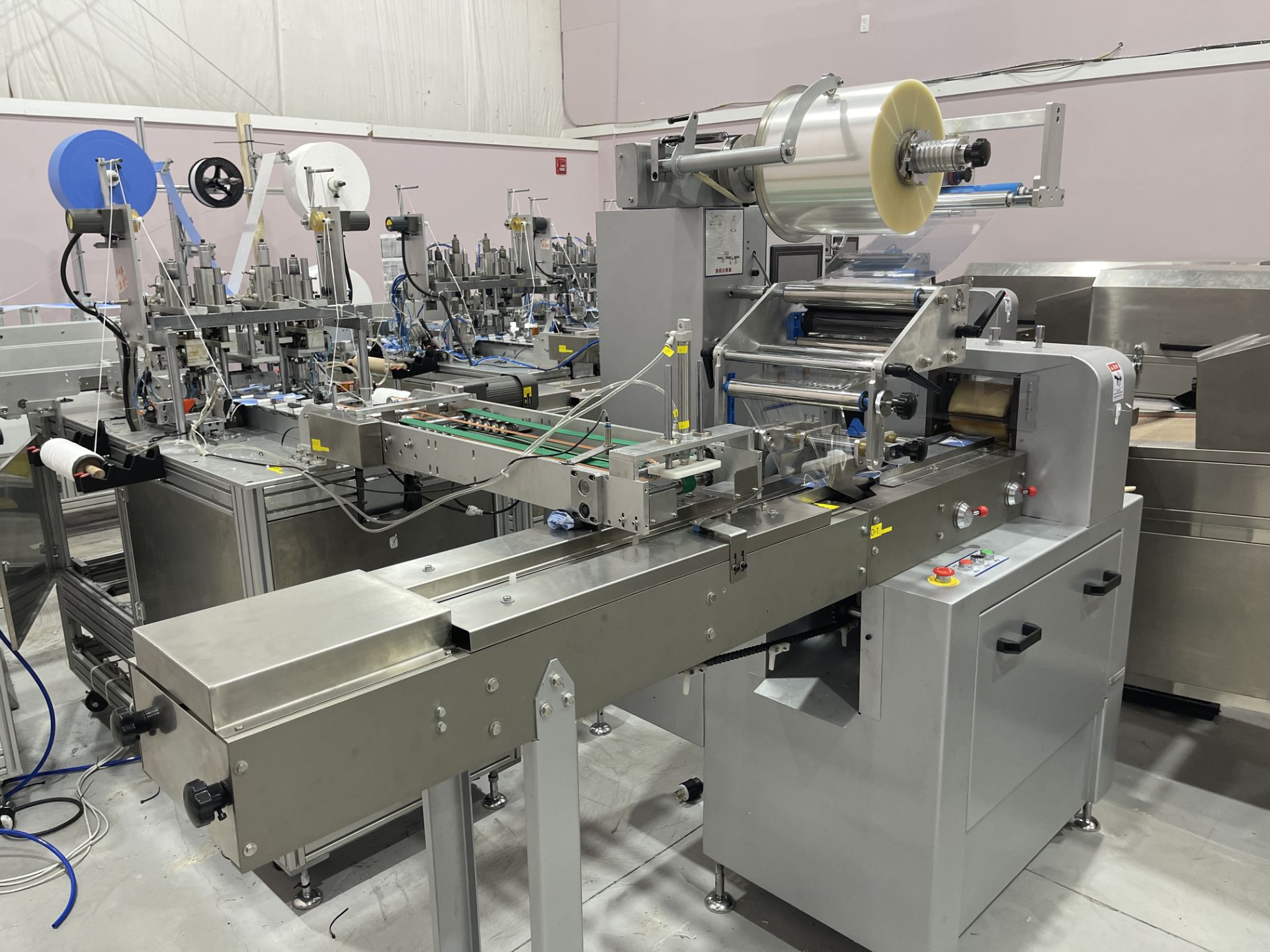 COMPLETE PACKAGE: 2020 3-Ply Disposable Medical Mask Assembly & Packaging Line Equipment, Includes: - Image 90 of 150