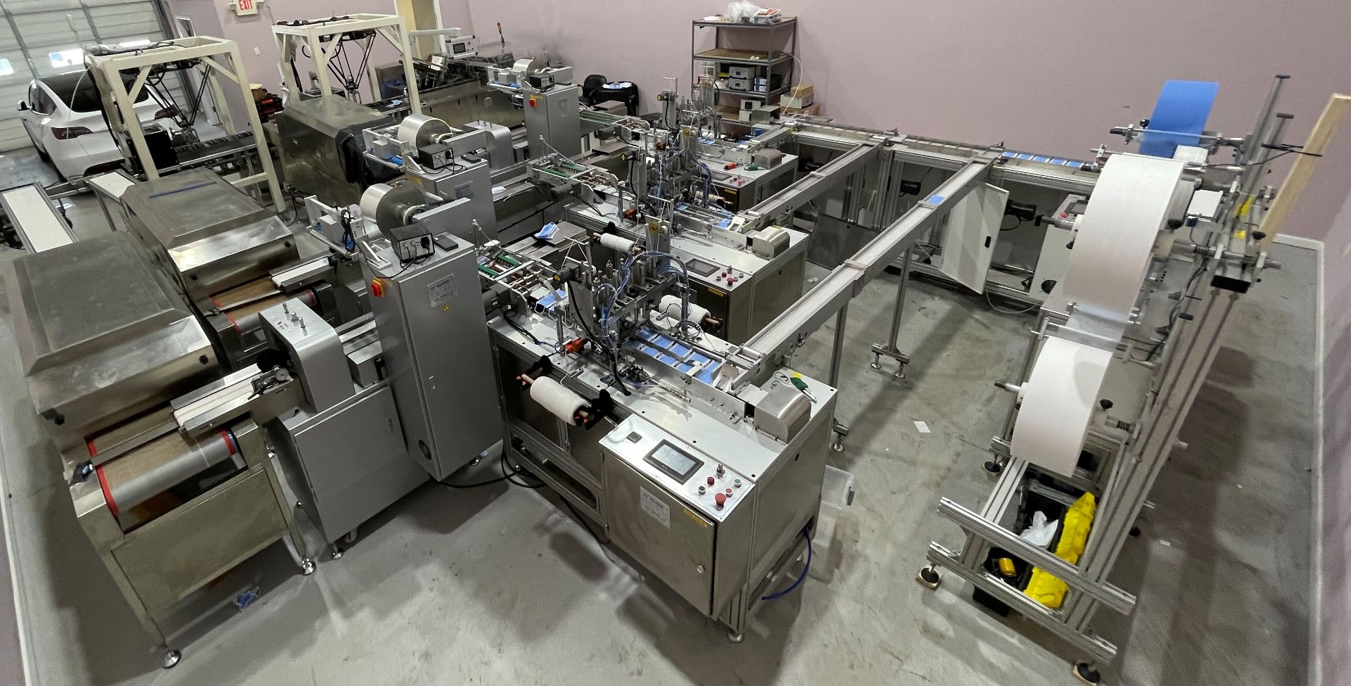 COMPLETE PACKAGE: 2020 3-Ply Disposable Medical Mask Assembly & Packaging Line Equipment, Includes: - Image 27 of 150