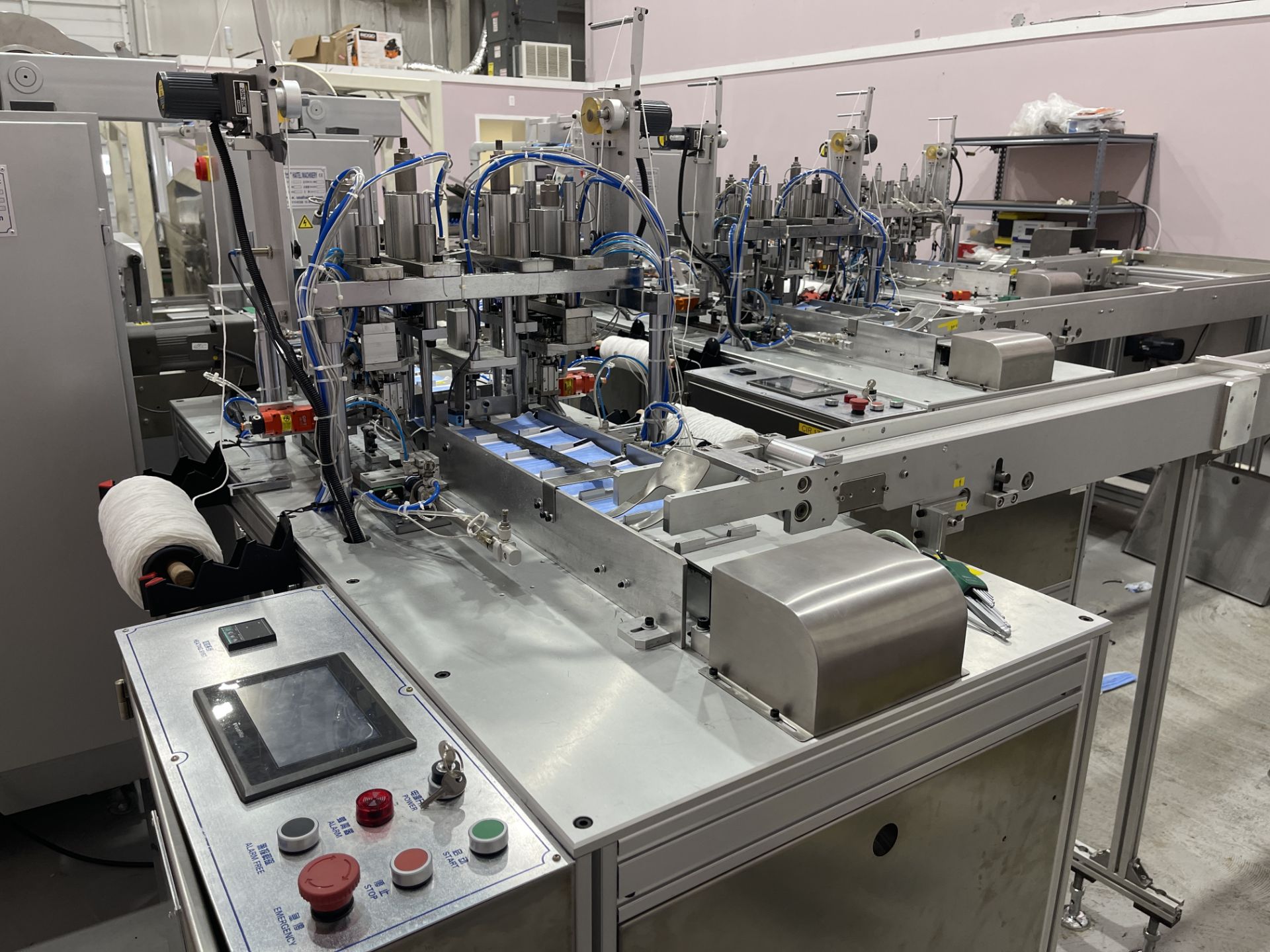 COMPLETE PACKAGE: 2020 3-Ply Disposable Medical Mask Assembly & Packaging Line Equipment, Includes: - Image 138 of 150