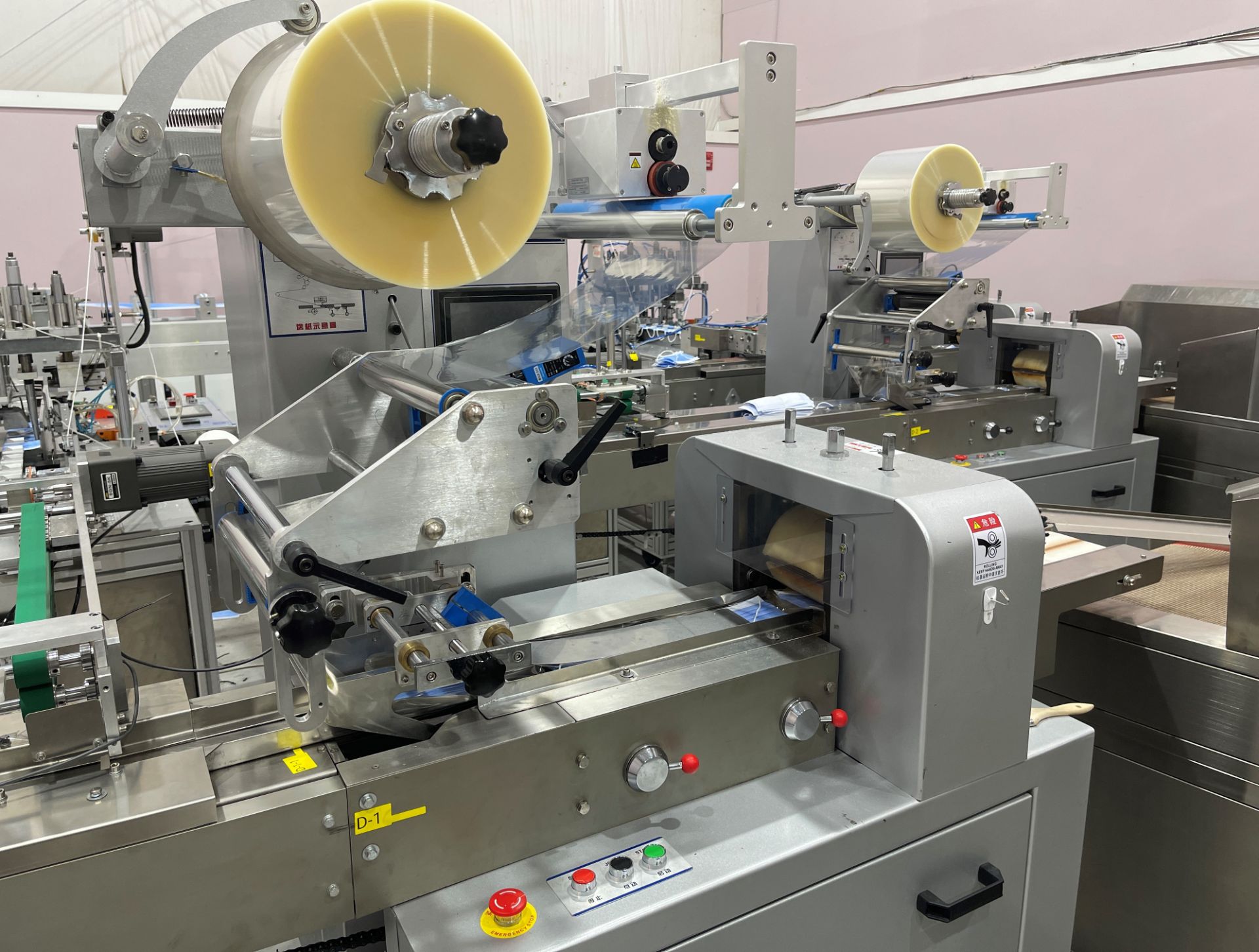COMPLETE PACKAGE: 2020 3-Ply Disposable Medical Mask Assembly & Packaging Line Equipment, Includes: - Image 9 of 150