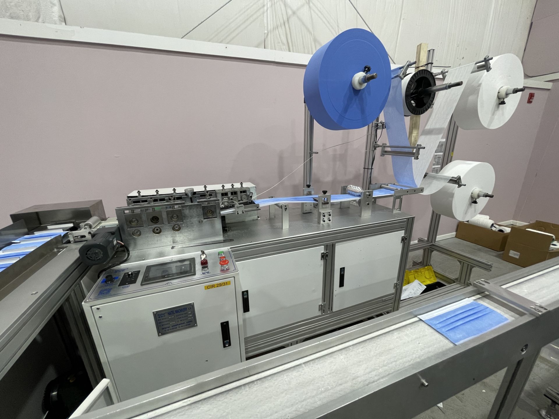 COMPLETE PACKAGE: 2020 3-Ply Disposable Medical Mask Assembly & Packaging Line Equipment, Includes: - Image 100 of 150