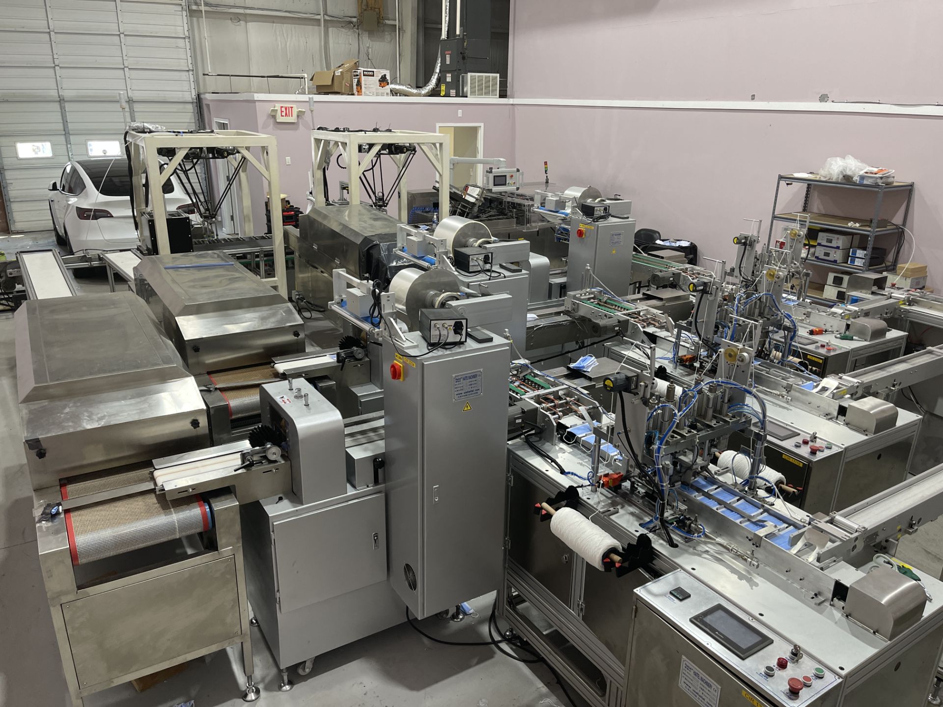 COMPLETE PACKAGE: 2020 3-Ply Disposable Medical Mask Assembly & Packaging Line Equipment, Includes: - Image 67 of 150