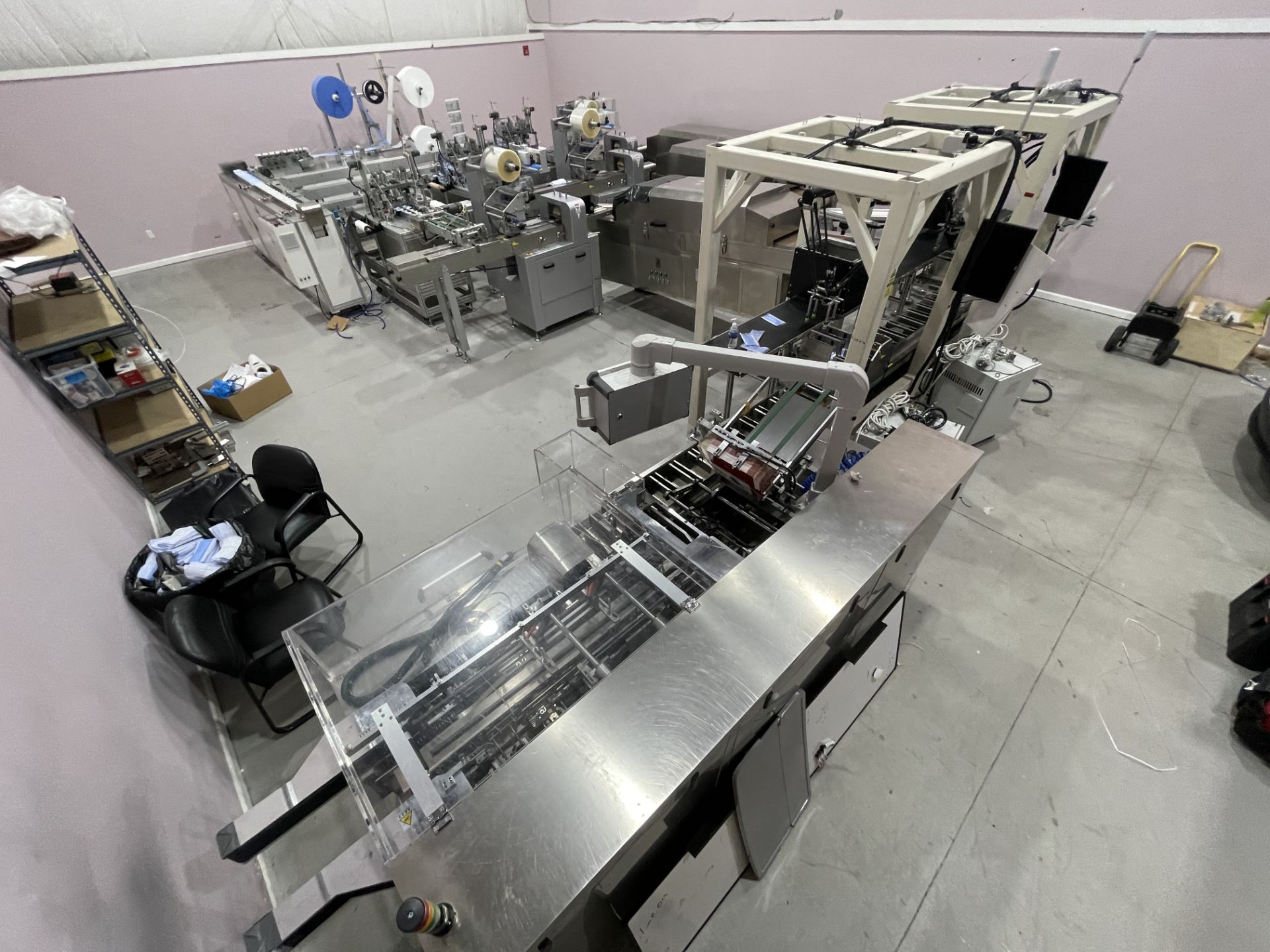 COMPLETE PACKAGE: 2020 3-Ply Disposable Medical Mask Assembly & Packaging Line Equipment, Includes: - Image 74 of 150