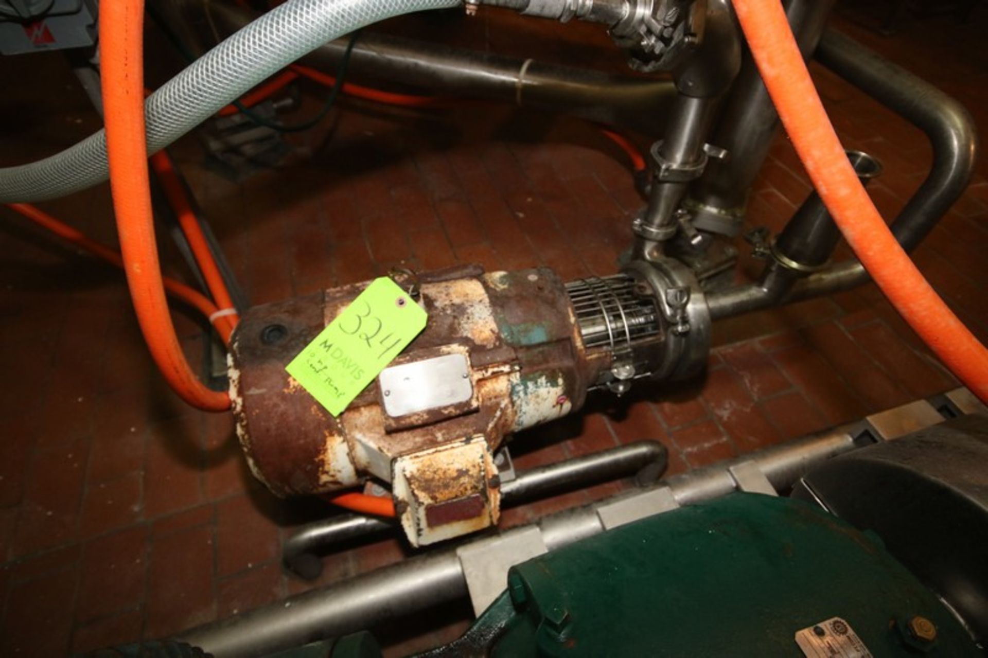 WCB 10 hp Positive Displacement Pump, M/N 130, S/N 41176506, with Baldor 1770 RPM Motor, Mounted - Bild 8 aus 8