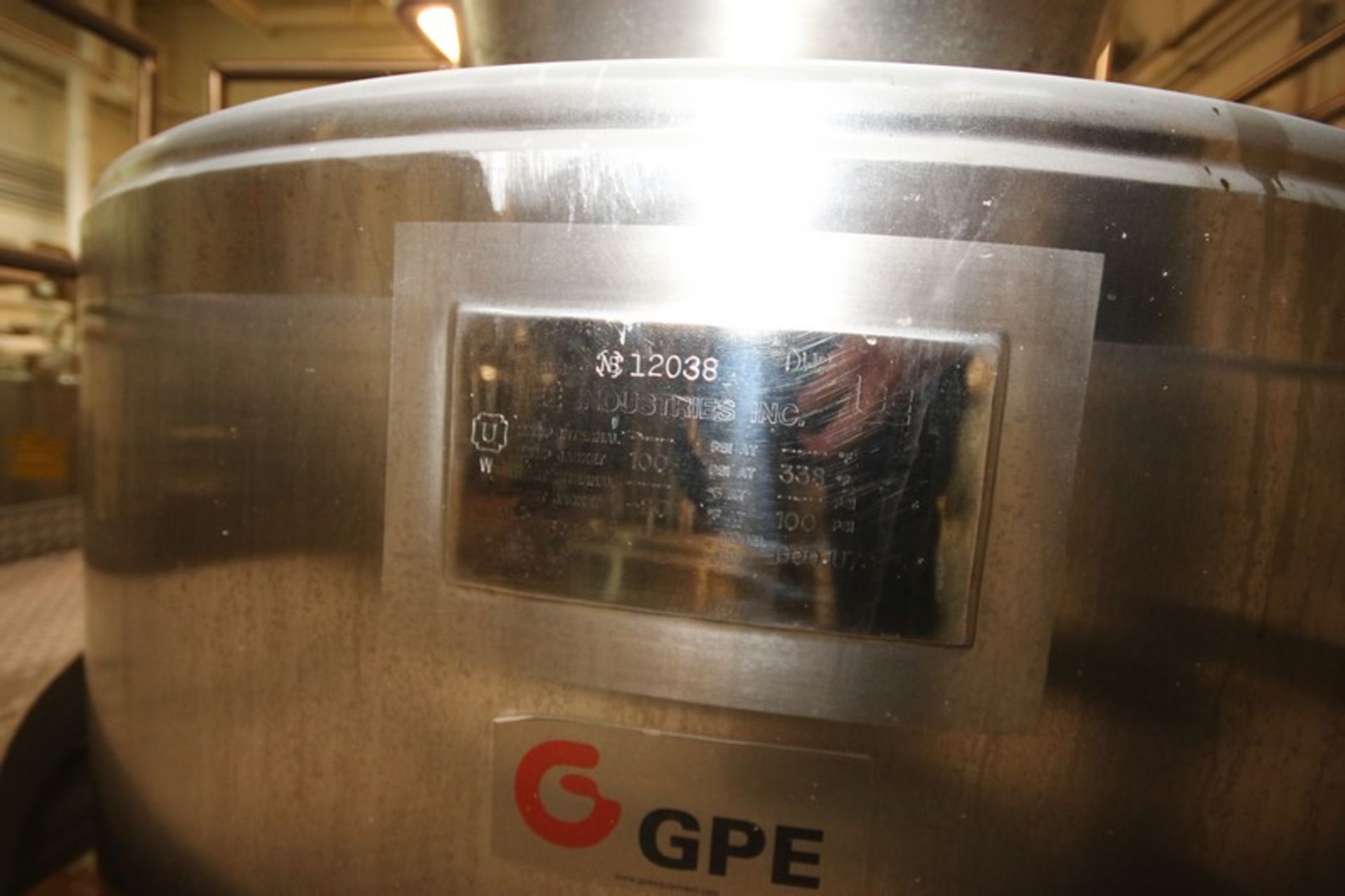 2010 GPE 600 Gal. S/S Processor, M/N 600U79, Nat'L Board Number: 12038, MAWP 100 PSI @ 338 F, - Bild 14 aus 20