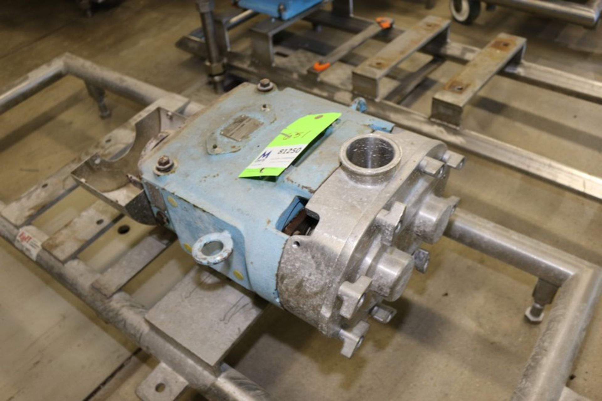 Waukesha Positive Displacement Pump Head, M/N 60, S/N 135108, with Aprox. 2" Inlet/Outlet, Mounted - Image 4 of 5