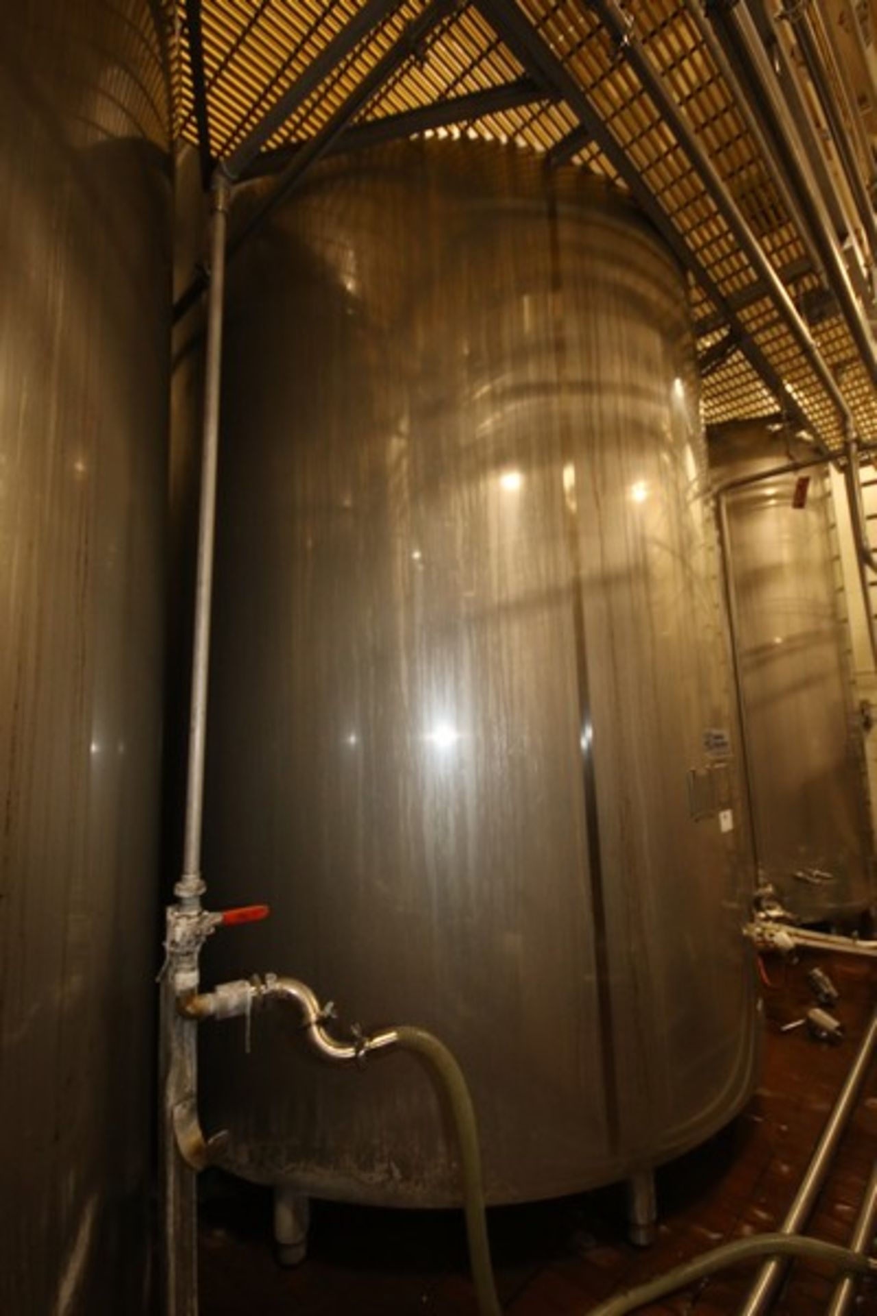 Cherry-Burrell 7,500 Gal. Vertical Jacketed Tank, S/N E-216-97, Max. Working Pressure, Heat