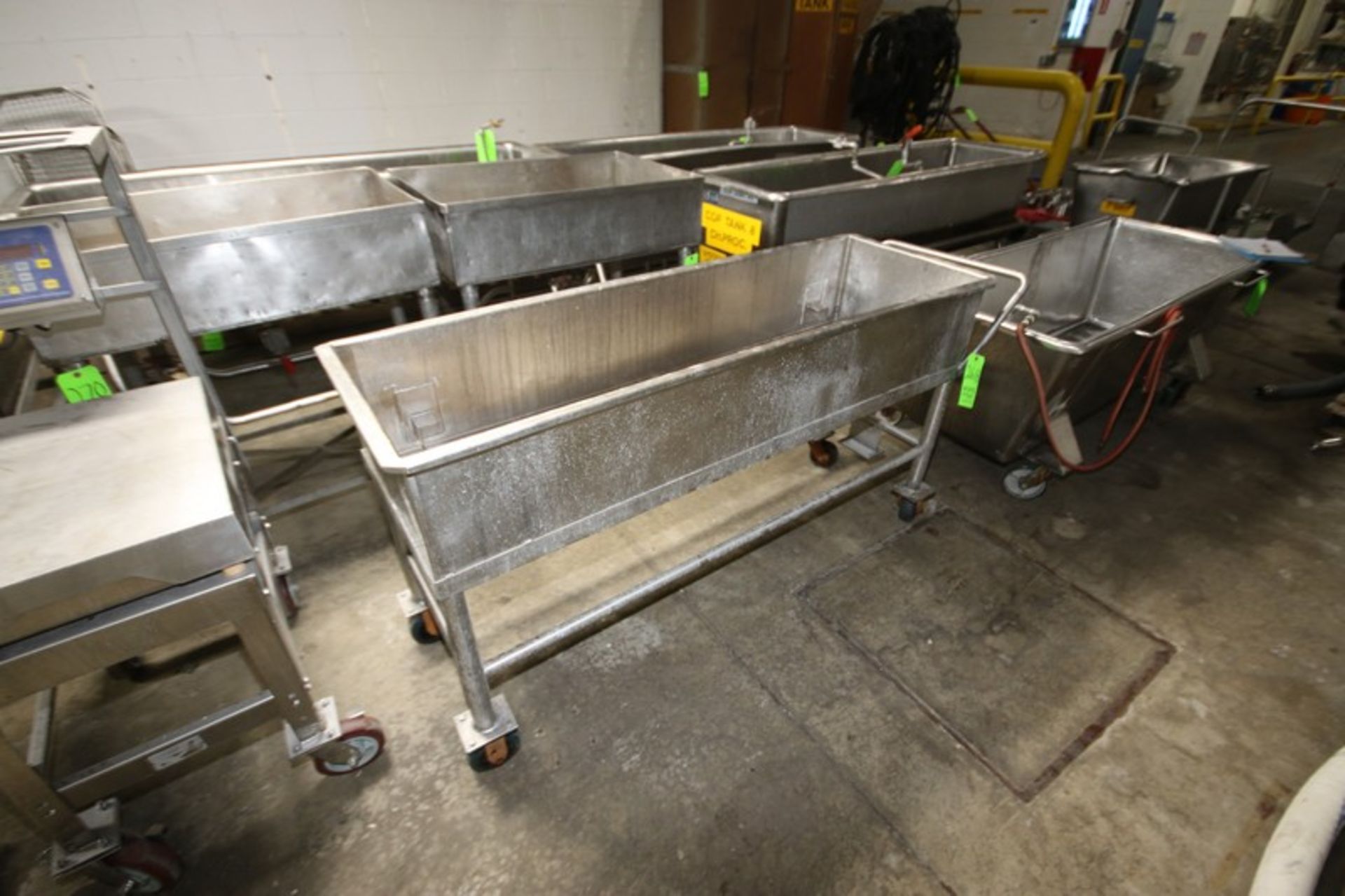 S/S Portable Trough, Internal Dims.: Aprox. 63-1/2" L x 19" W x 12" Deep, Mounted on S/S Portable - Image 2 of 3