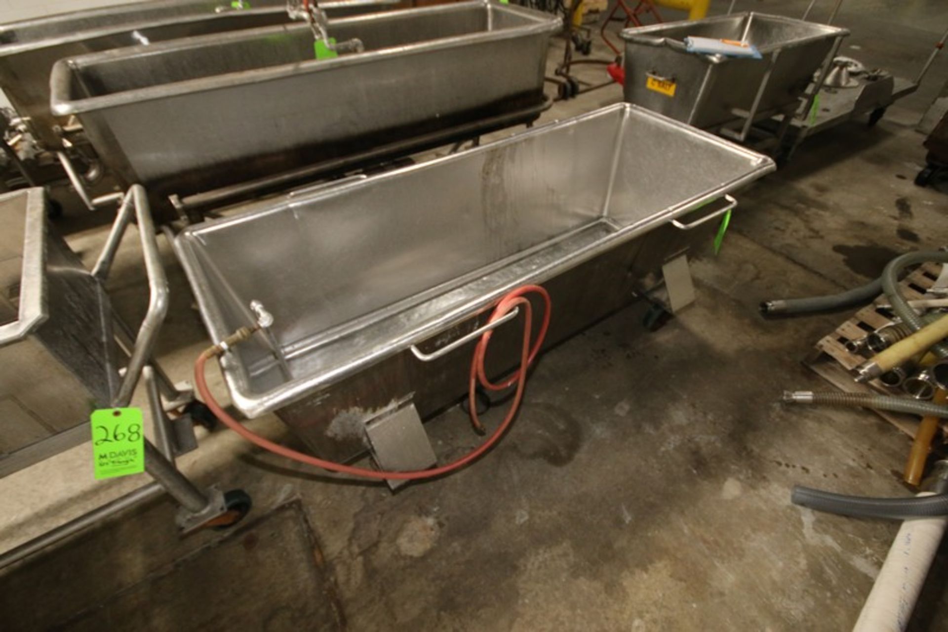 S/S Portable Trough, Internal Dims.: Aprox. 70-1/2" L x 25-1/2" W x 21" Deep, with Internal Pipe - Image 2 of 4
