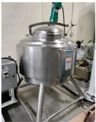 DCI 150 Gal. S/S Mixing Kettle, with 55 PSI Steam Jacket, with Lightnin Mixer, Mounted on Portable