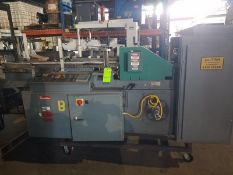 Shanklin F-1 automatic shrink wrapper, serial F9558, volt 230, 11-phase, PLC, belted infeed random