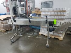 7 1/2" wide x 96" long x 38" high stainless steel plastic belt conveyor, speed control (Located Fort