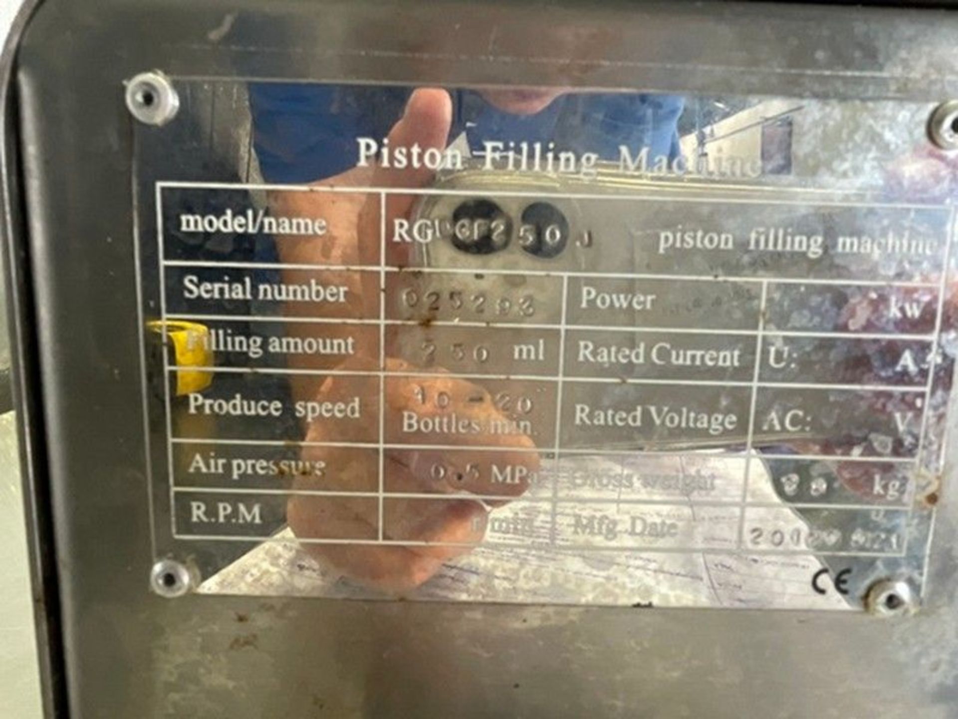 Resto Piston Filling Machine (NOTE: Formerly Filled 16 oz. Products) (Auction I.D. 63503186)( - Image 6 of 6