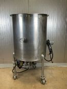 100 Gal. S/S Cook Tank, with Bottom Mount Impeller , Mounted on S/S Legs with Casters (Auction ID