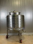 Genemco 100 Gal. S/S Jacketed Process Tank, with Slant Bottom & Clamp Down Lid, with Heating &