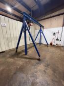 VESTIL PORTABLE GANTRY CRANE, MODEL AHS-4-15-15-TLC, 4,000 LBS CAPACITY, WITH LODESTAR 1/2 TON