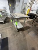 (2) REGENCY ADJUSTABLE S/S TABLES WITH S/S BOTTOM SHELF, APPROX. 30" X 24" Rigging, Handling, Site