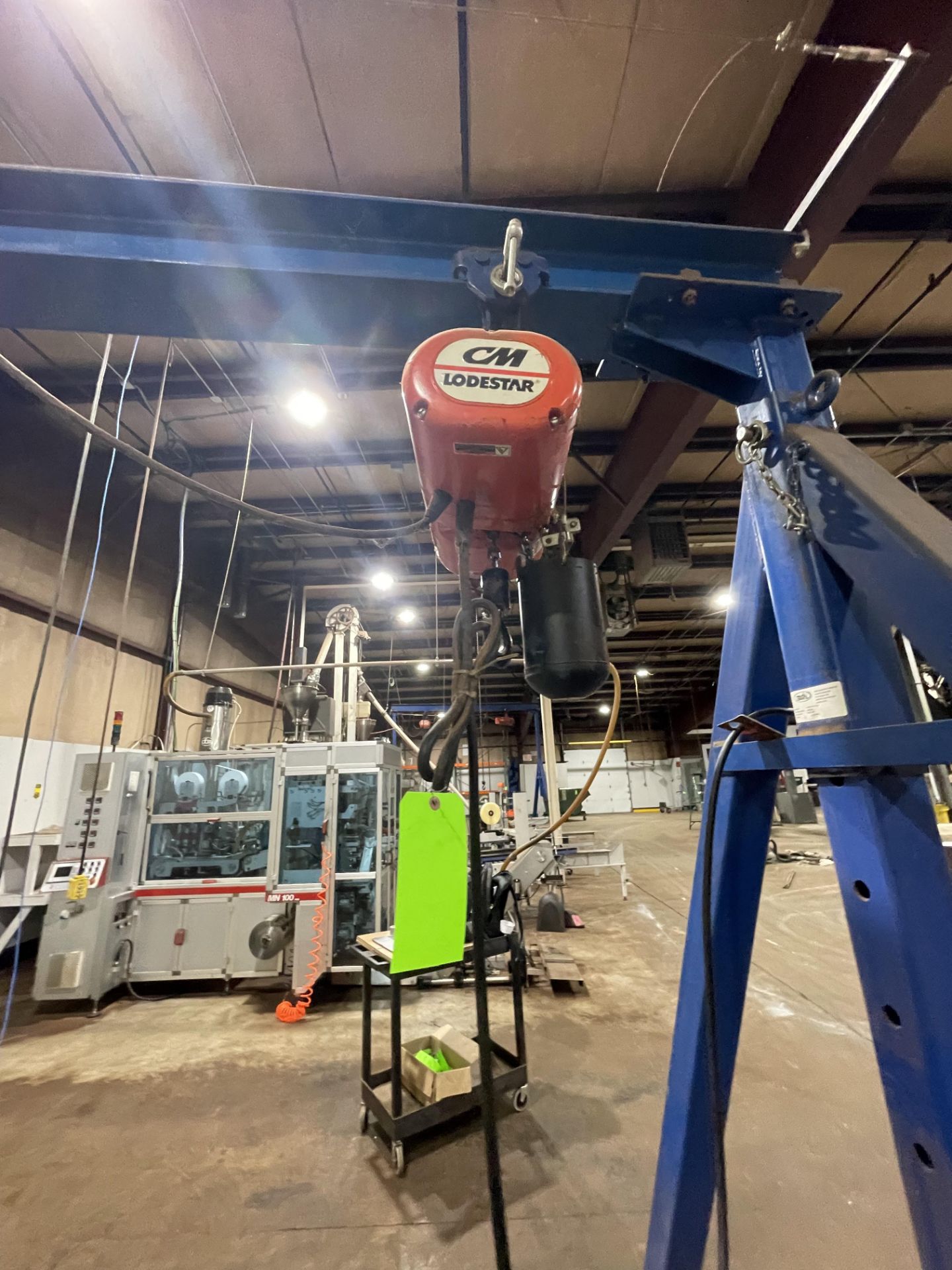 VESTIL PORTABLE GANTRY CRANE, MODEL AHS-4-15-15-TLC, 4,000 LBS CAPACITY, WITH LODESTAR 1/2 TON - Image 7 of 8