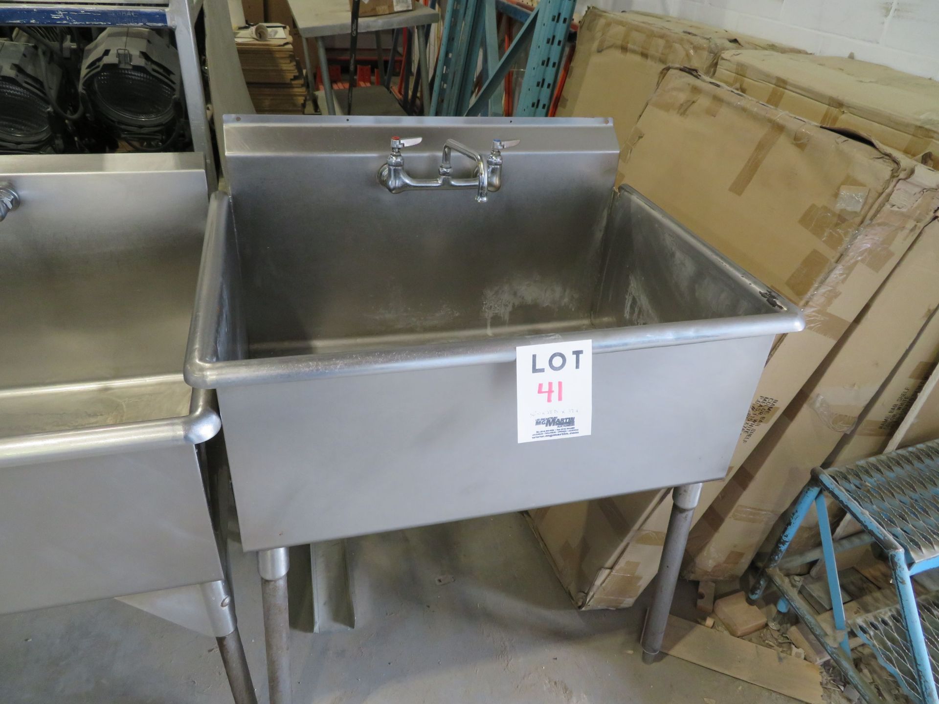 Stainless steel sink approx. 36"w x 28"d x 37"h