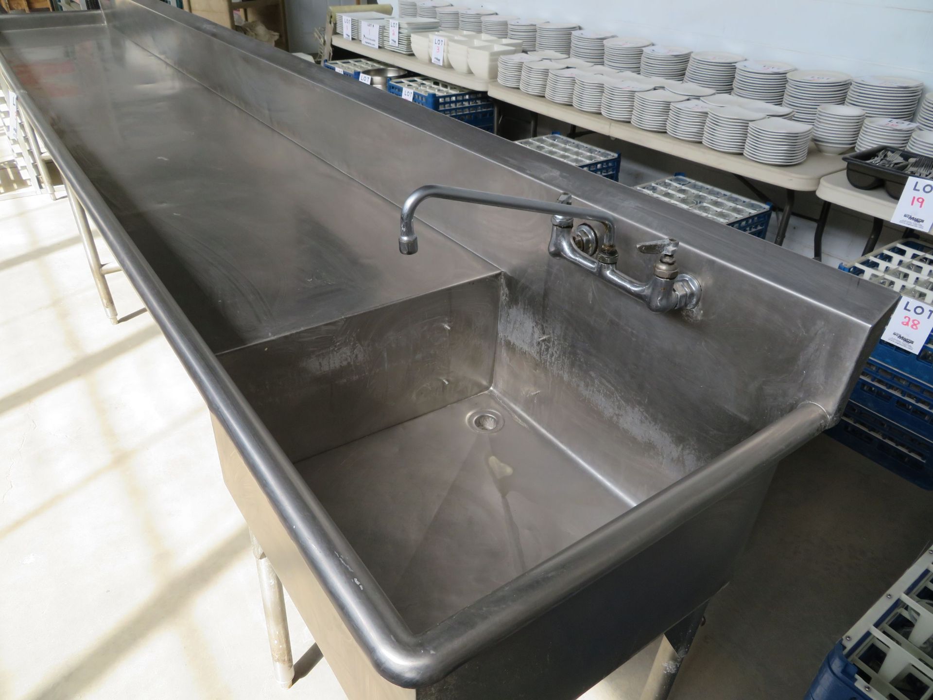 Stainless steel counter w/ sink approx. 166"w x 27"d x 38"h - Image 2 of 2