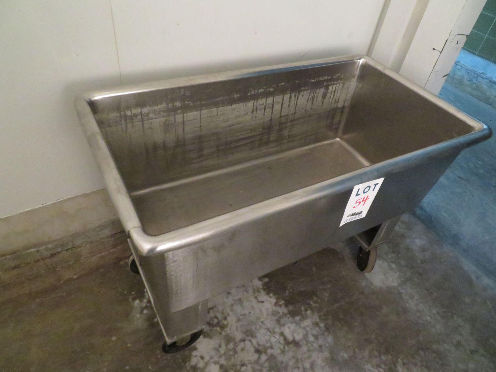 Stainless steel tub approx. 48"w x 25"d x 31"h - Image 2 of 2