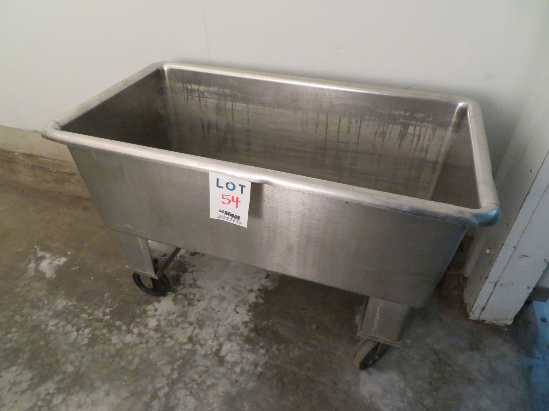 Stainless steel tub approx. 48"w x 25"d x 31"h