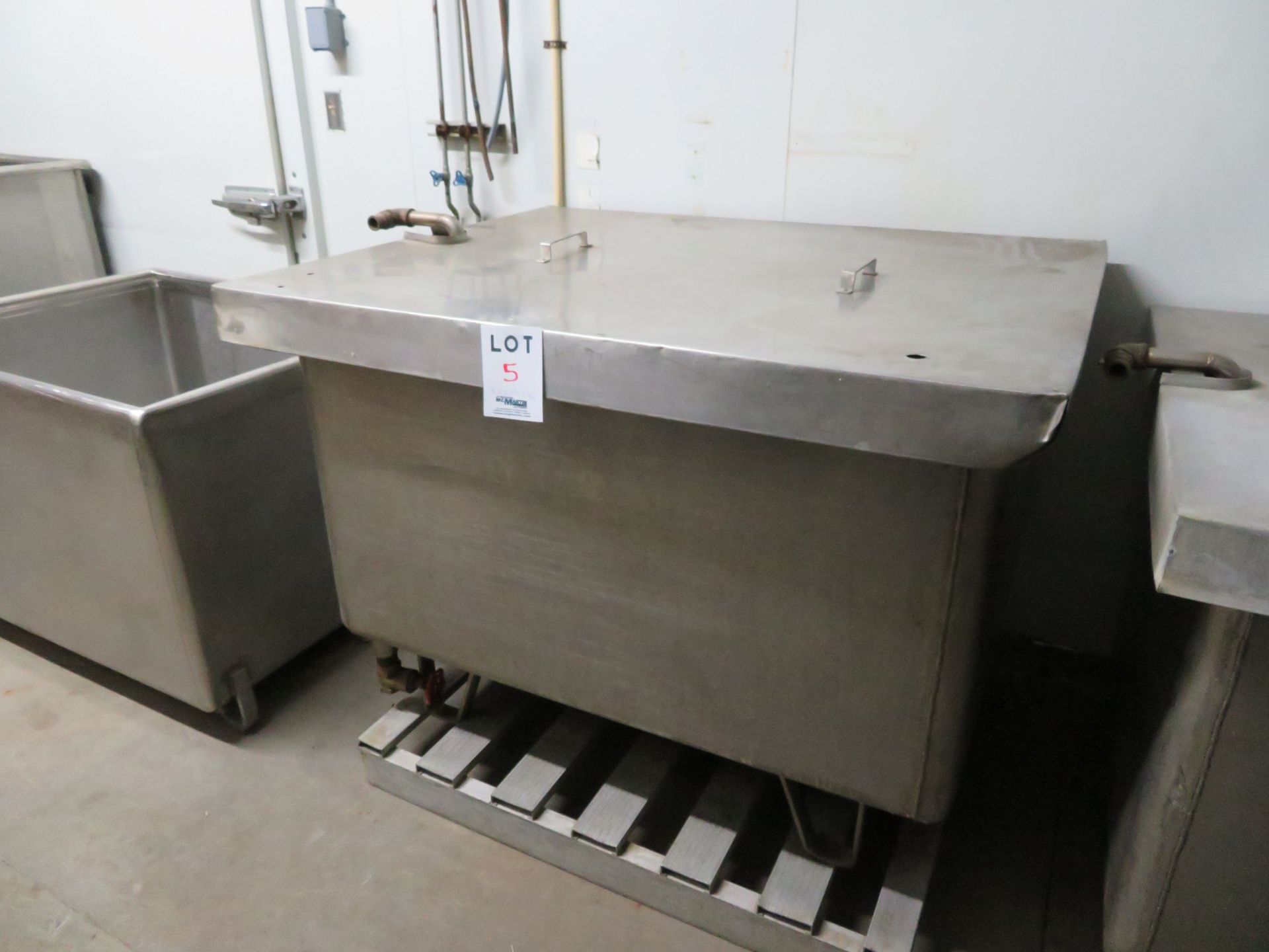 Stainless steel tub approx. 51"w x 37"d x 40"h