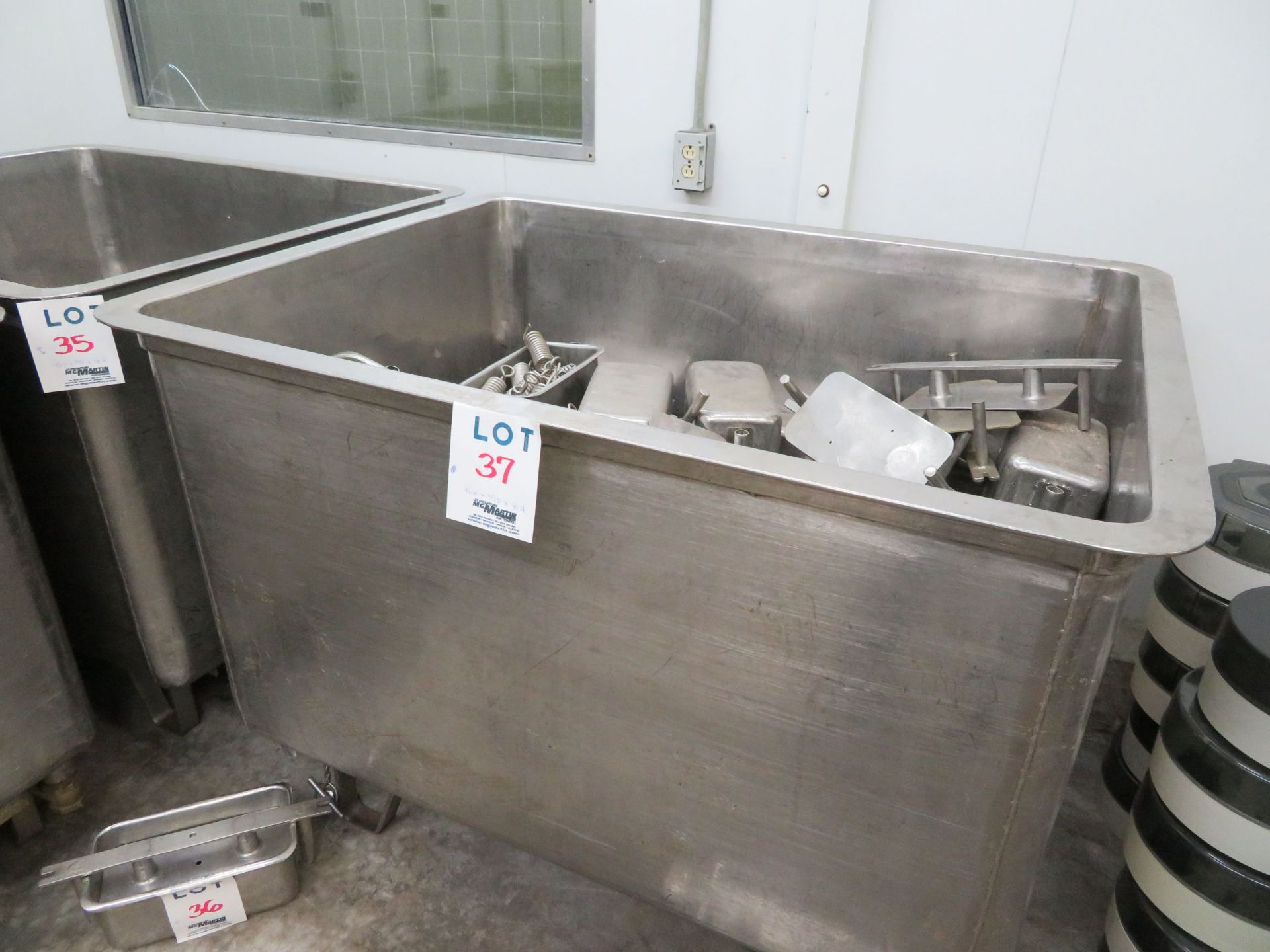 Stainless steel tub approx. 42"w x 55"d x 40"h - Image 2 of 2