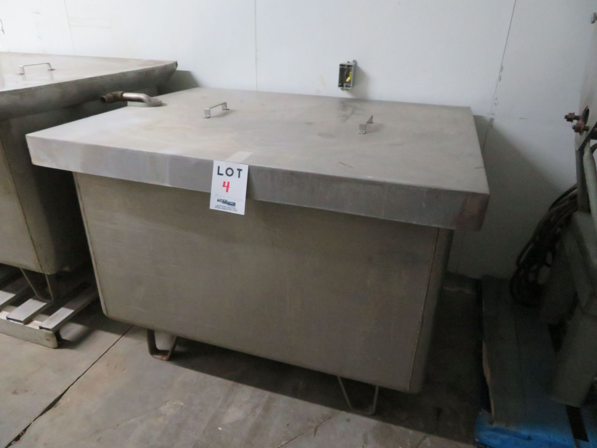 Stainless steel tub approx. 52"w x 37"d x 41"h