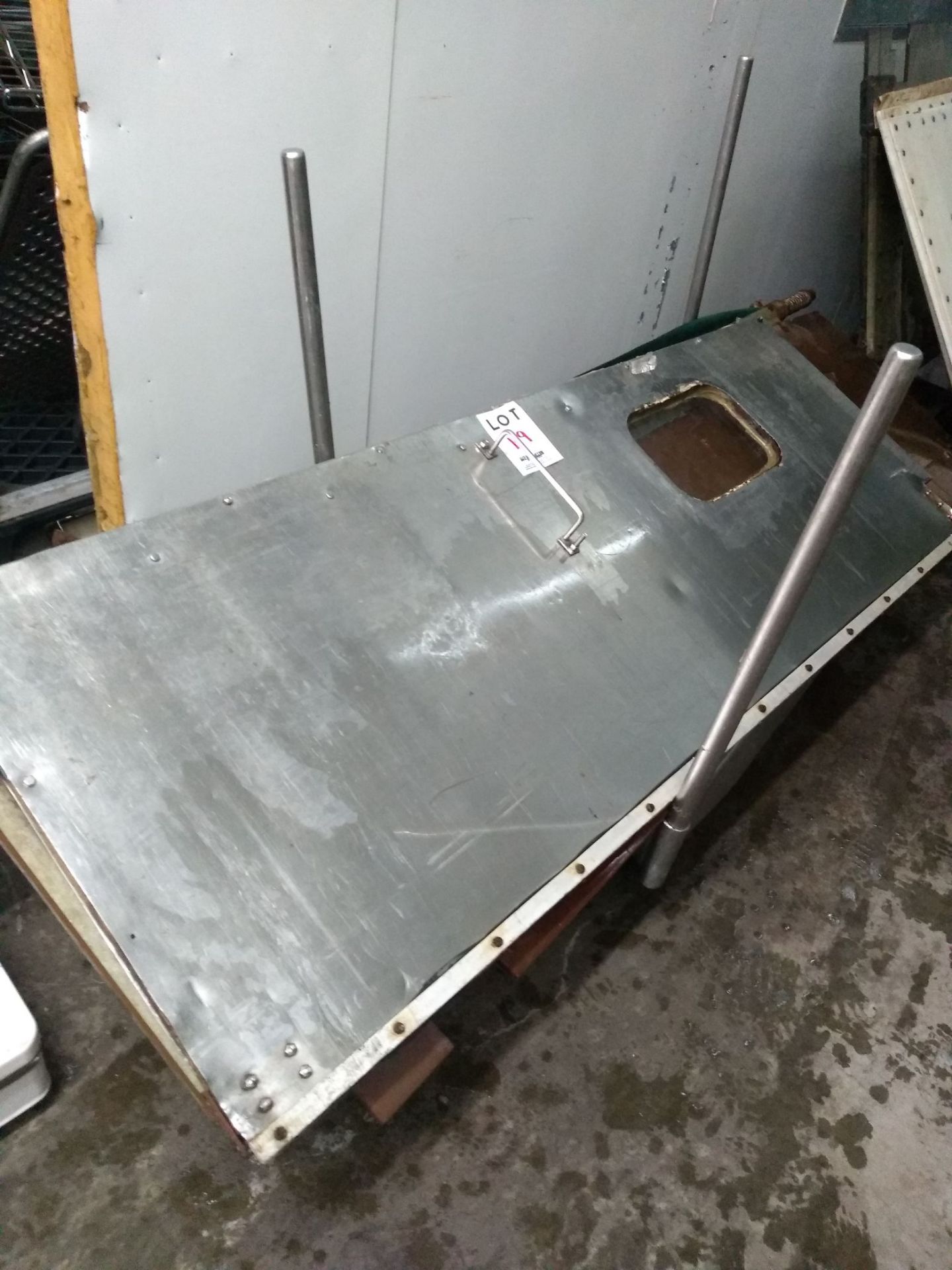 LOT including assorted cold room doors (2) CART NOT INCLUDED