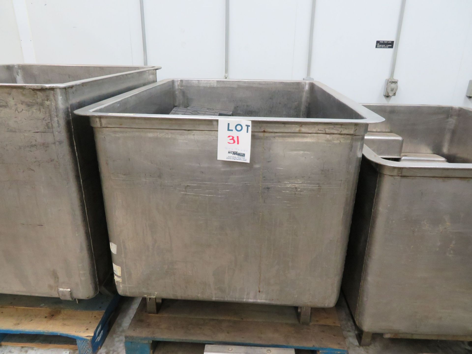 Stainless steel tub approx. 42"w x 55"d x 41"h