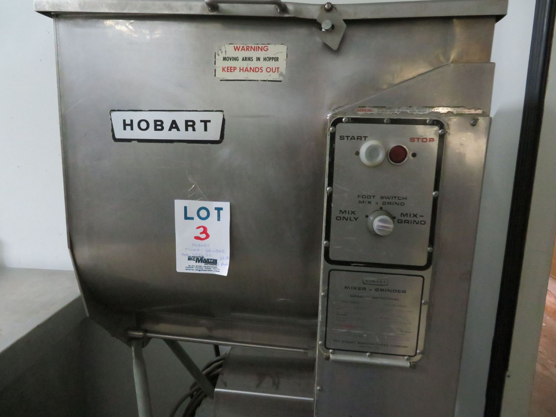 HOBART mixer/grinder, Mod: 4346 SS, 208 Volts, 3 phase - Image 2 of 5