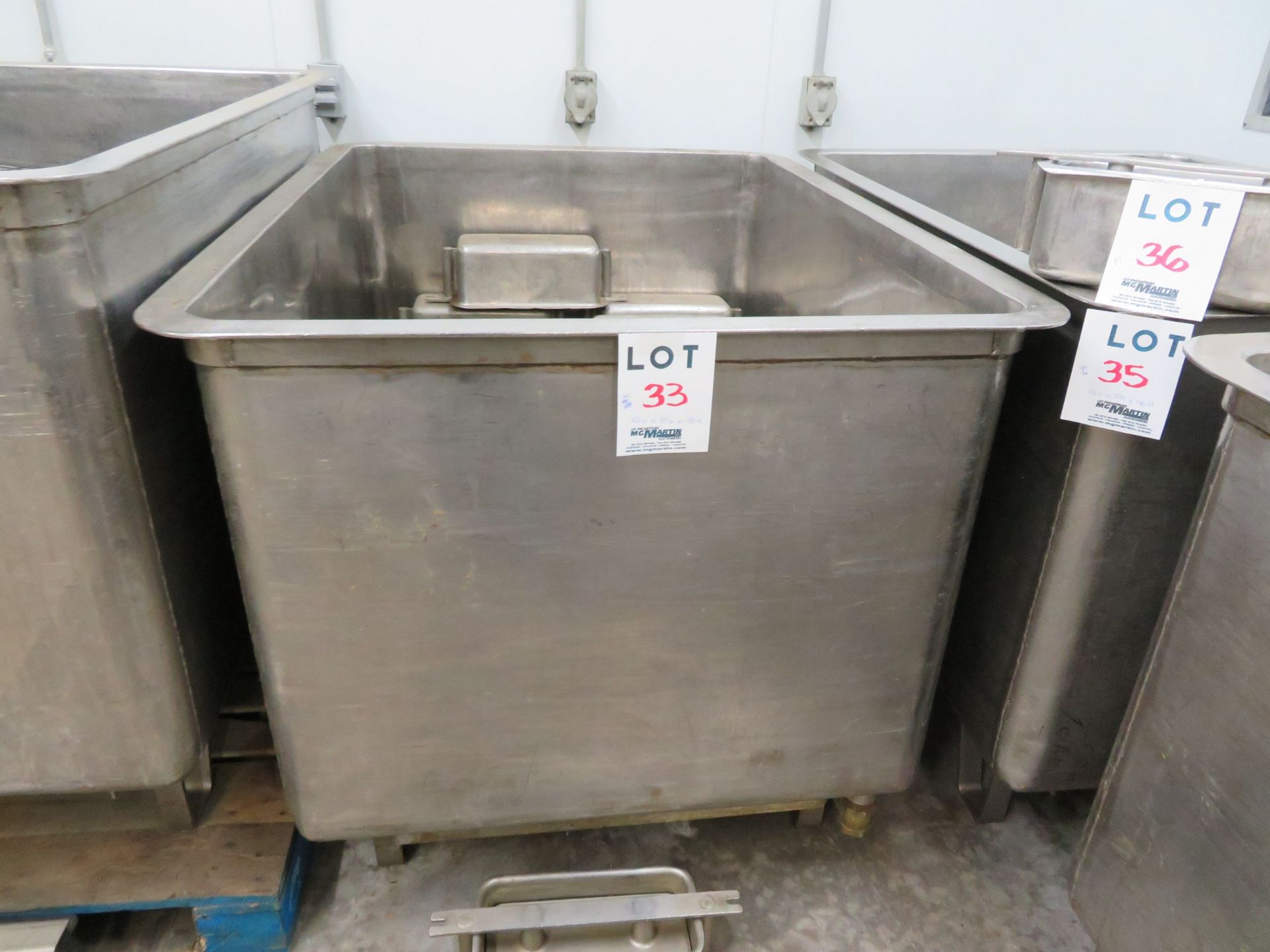 Stainless steel tub approx. 42"w x 55"d x 40"h