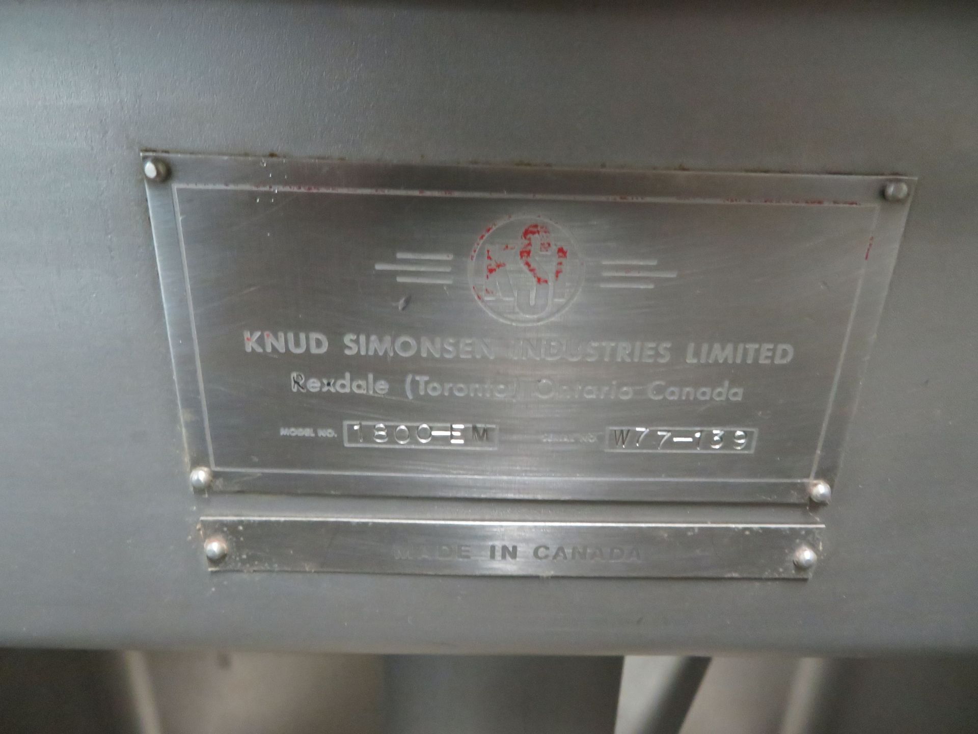 KNUD SIMONSEN IND stainless steel tub w/ mixer, Mod: 1800 EM, approx. 43"w x 42"d x 41"h - Image 3 of 3