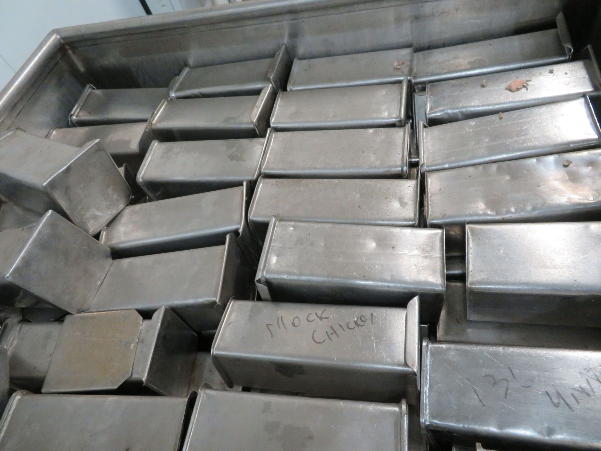 LOT including molds in stainless steel for mock chicken, etc. approx. 4" x 4" x 11 1/2" (132) - Image 2 of 2