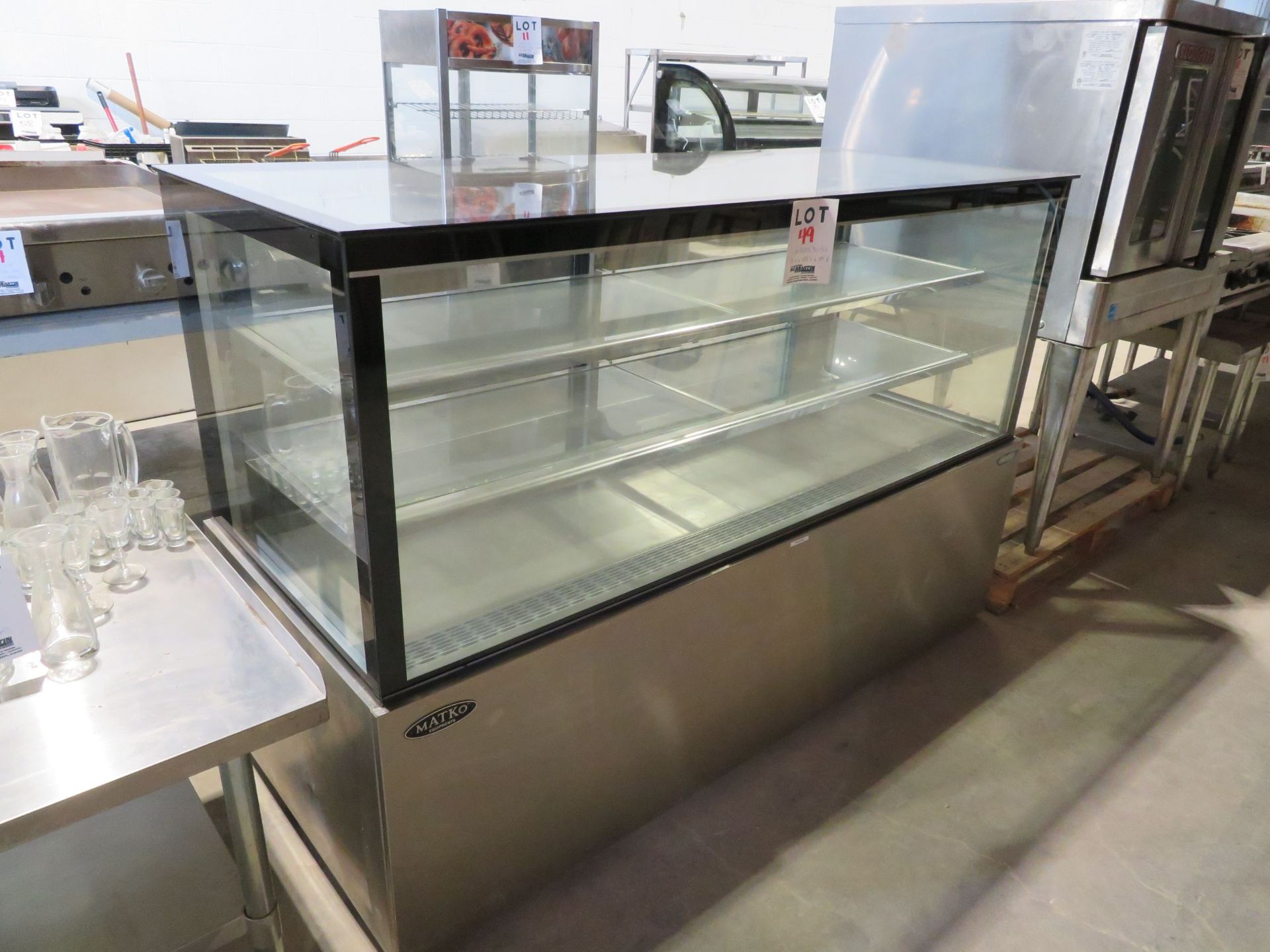 MATKO glass refrigerated display counter approx. 70"w x 28.5"d x 47"h