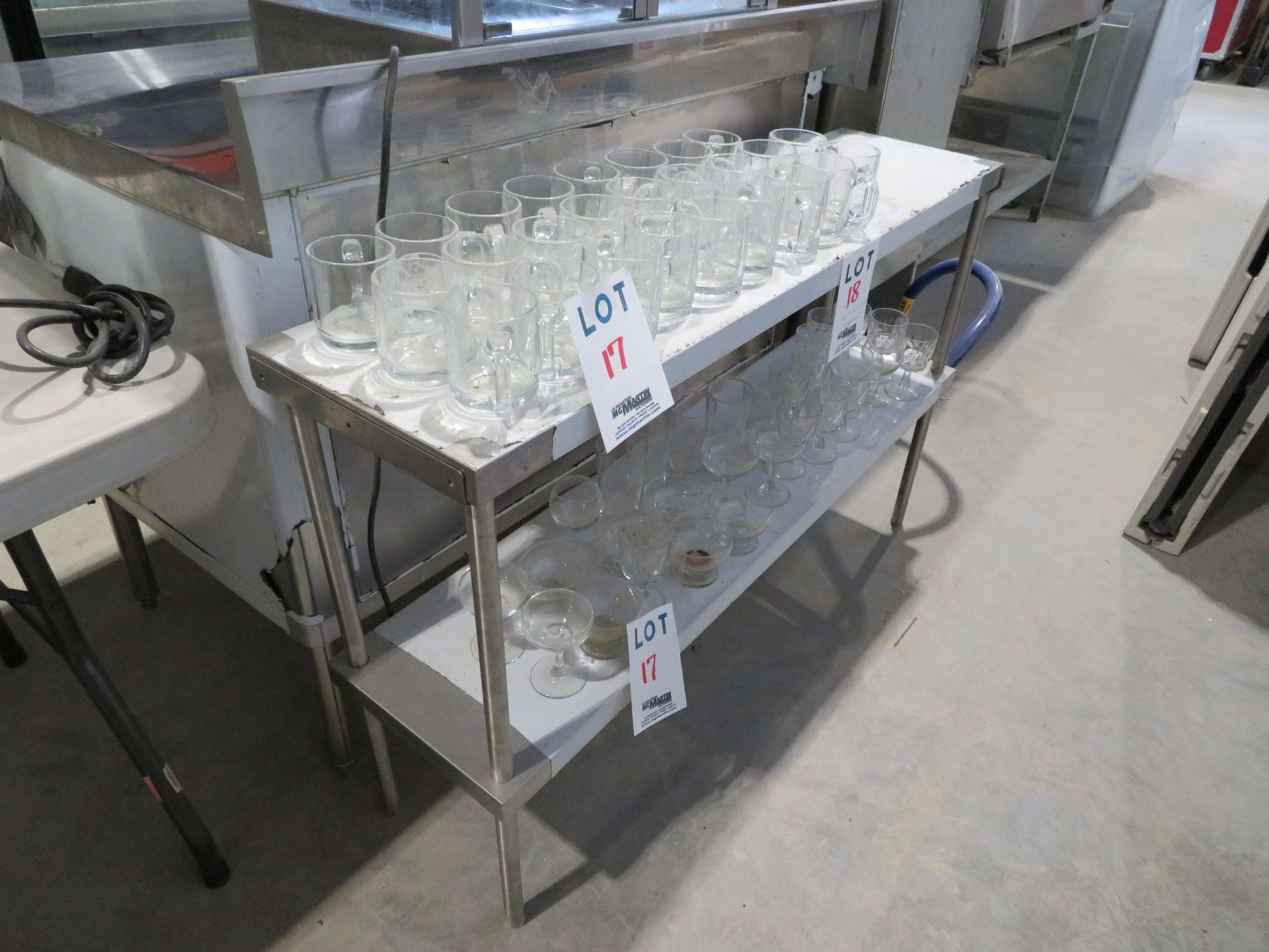 Stainless steel shelf/table approx. 48'w x 12"d x 30"h