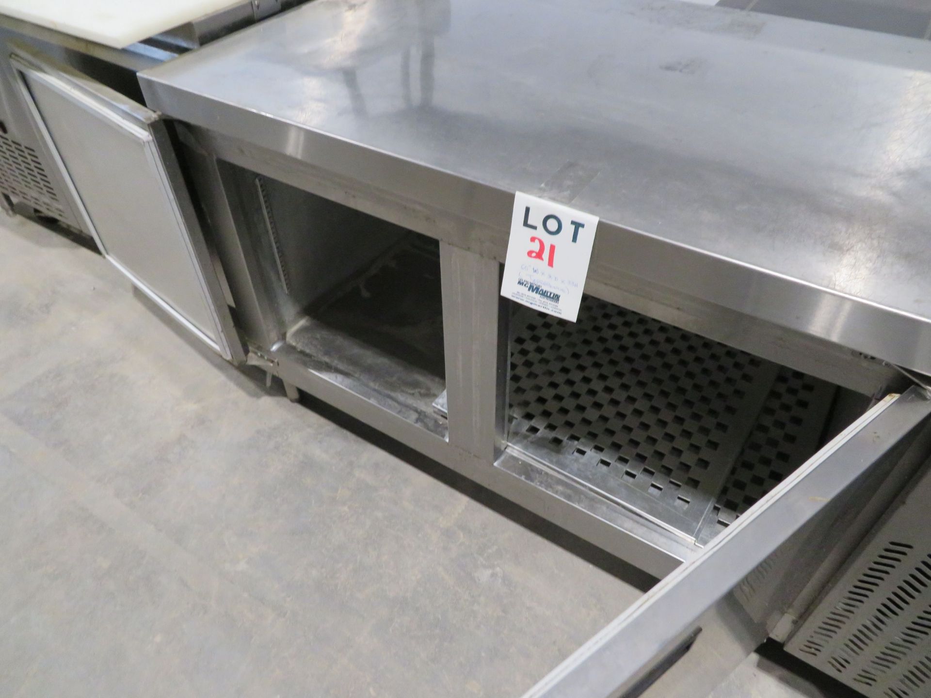 Stainless steel 2 door refrigerated unit w/ built in compressor approx. 60"w x 30"d x 33"h - Image 4 of 4