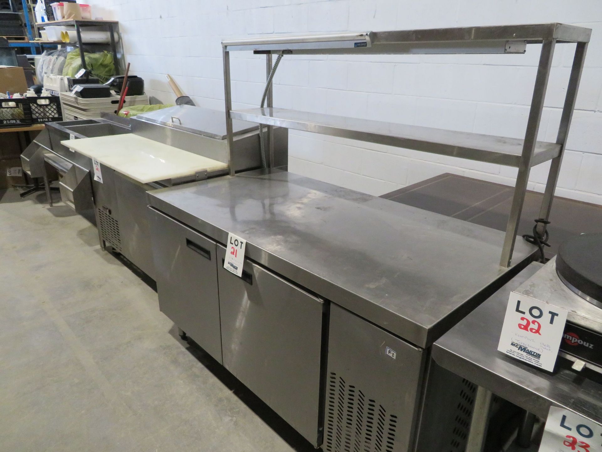 Stainless steel 2 door refrigerated unit w/ built in compressor approx. 60"w x 30"d x 33"h